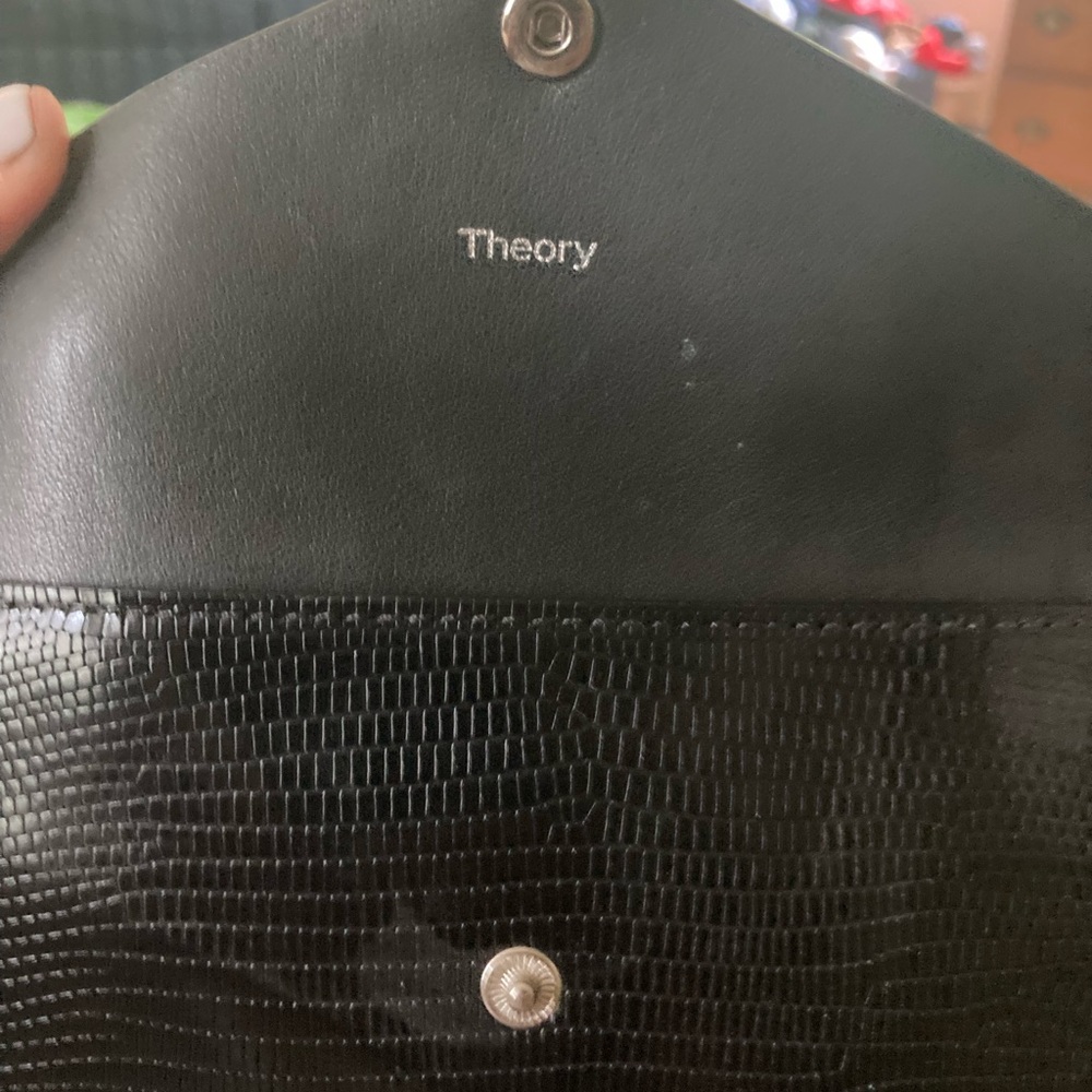 Theory Black Textured Clutch
